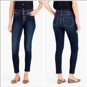 J Crew High Rise Skinny Jeans Exposed Buttons Size 25